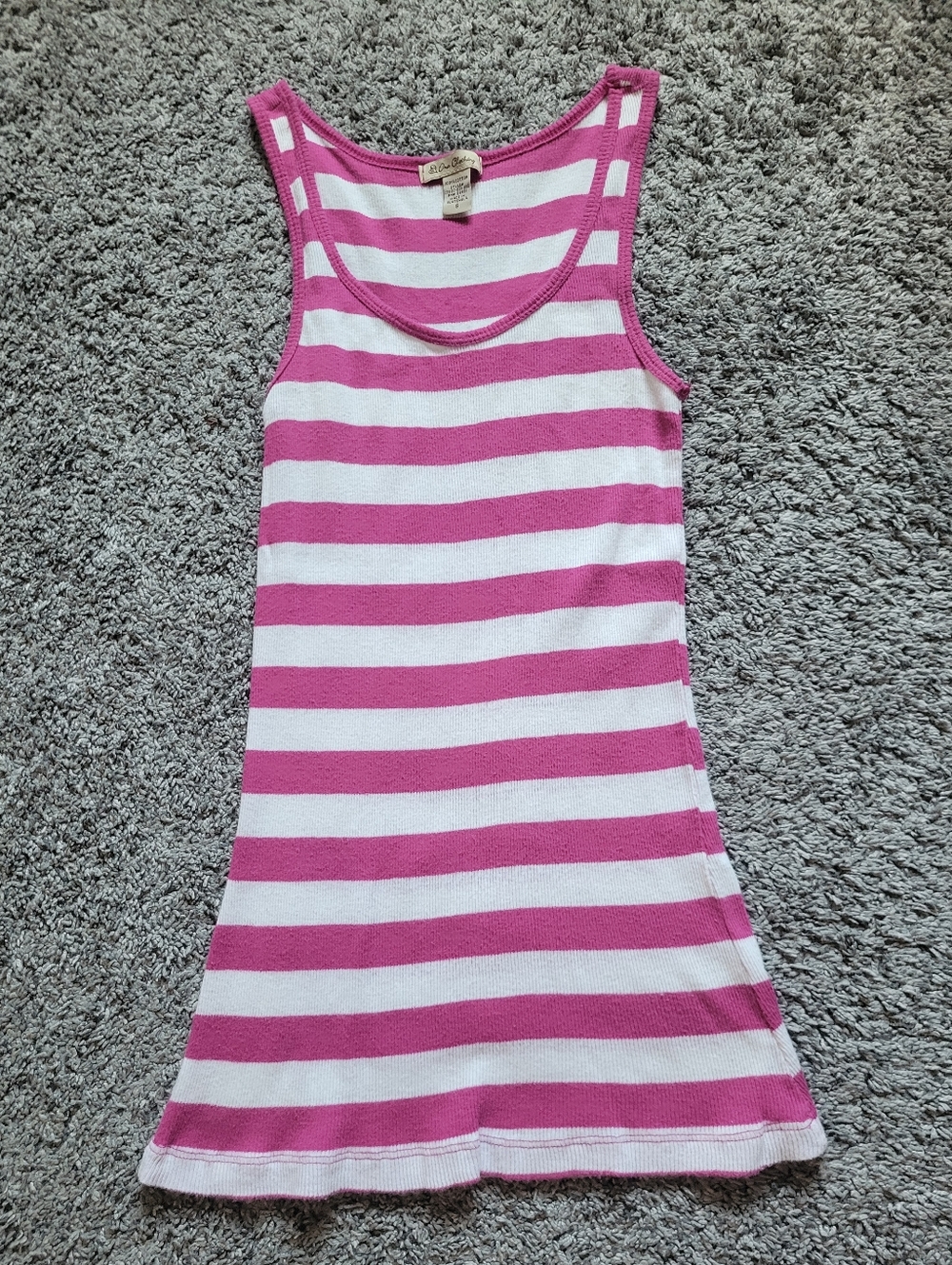 Womens' Pink & White Striped Tank Top Size Small